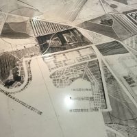 Aerial architectural sketch of an urban development plan
