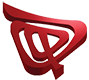 Honargardi logo — a red abstract calligraphic mark