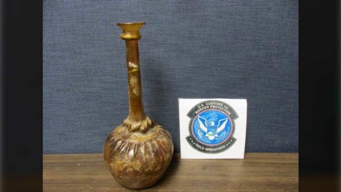 یک ظرف عتیقه ایرانی‌ در کمرگ امریکا کشف و ضبط شد